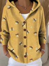 Marie | Colorful Patchwork Knit Cardigan with Hood