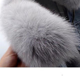Renata | Denim Moto Jacket with Faux-Fur Trim
