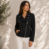 Charlotte | Women's Classic Biker Jacket with Asymmetrical Zip