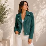Charlotte | Women's Classic Biker Jacket with Asymmetrical Zip