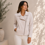 Charlotte | Women's Classic Biker Jacket with Asymmetrical Zip
