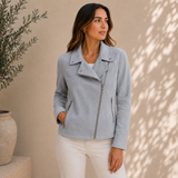 Charlotte | Women's Classic Biker Jacket with Asymmetrical Zip