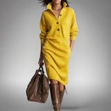 Danielle | Soft Knit Midi Dress with Button Placket