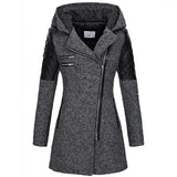Eloisa | Elegant Hooded Coat with Quilted Sleeve Details