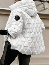 Avery | Women's Quilted Jacket with Hood & Textured Pattern