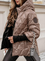 Avery | Women's Quilted Jacket with Hood & Textured Pattern