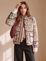 Amelia | Floral Quilted Jacket with Round Neck and Pockets