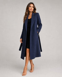 Isolde | Elegant Belted Wool-Blend Trench Coat