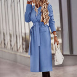 Camille | Elegant Long Winter Coat with Tie Belt