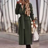 Camille | Elegant Long Winter Coat with Tie Belt