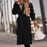 Camille | Elegant Long Winter Coat with Tie Belt