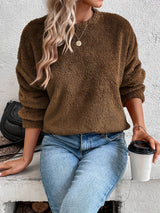 Willow | Fuzzy Knit Sweater with Button-Front Detail