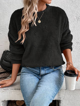 Willow | Fuzzy Knit Sweater with Button-Front Detail