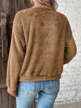 Willow | Fuzzy Knit Sweater with Button-Front Detail