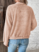 Willow | Fuzzy Knit Sweater with Button-Front Detail