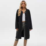 Luna | Fuzzy Plush Coat with Button Closure