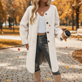 Luna | Fuzzy Plush Coat with Button Closure