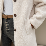Luna | Fuzzy Plush Coat with Button Closure