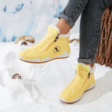 Leona | Lace-Up Faux Leather Winter Boots with Side Zipper