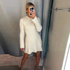 Chloe | Ribbed Knit Mini Dress with Long Sleeves