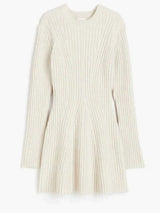 Chloe | Ribbed Knit Mini Dress with Long Sleeves
