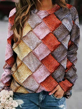 Poppy | Multicolor Diamond-Pattern Chunky-Knit Sweater