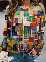 Poppy | Multicolor Diamond-Pattern Chunky-Knit Sweater