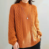 Amber | Chunky-Knit Turtleneck Sweater with Cable Pattern