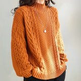 Amber | Chunky-Knit Turtleneck Sweater with Cable Pattern