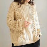 Amber | Chunky-Knit Turtleneck Sweater with Cable Pattern