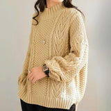 Amber | Chunky-Knit Turtleneck Sweater with Cable Pattern
