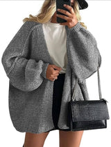 Elena | Oversized Knit Cardigan with Open Front