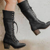 Amelia | Women’s Knee-High Lace-Up Boots with Block Heel