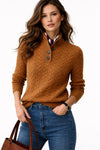 Elisabeth | Women's Wool-Mix Knit Sweater with Button Neckline