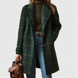 Fiona | Classic Plaid Wool-Look Coat for Women