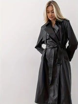 Victoria | Classic Black Trench Coat with Belt