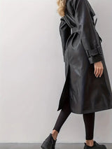 Victoria | Classic Black Trench Coat with Belt