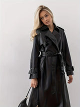 Victoria | Classic Black Trench Coat with Belt