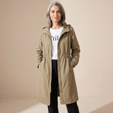 Amelia | Long Hooded Trench Coat with Belt