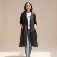 Amelia | Long Hooded Trench Coat with Belt