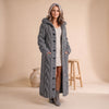 Marie | Longline Cable-Knit Cardigan Coat with Hood