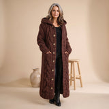 Marie | Longline Cable-Knit Cardigan Coat with Hood