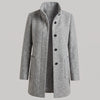 Clara | Longline Coat with Stand Collar and Button Closure
