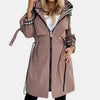 Avery | Hooded Long Trench Coat with Zip Closure and Belt