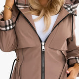 Avery | Hooded Long Trench Coat with Zip Closure and Belt