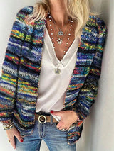 Scarlett | Multicolor Striped Chunky-Knit Cardigan