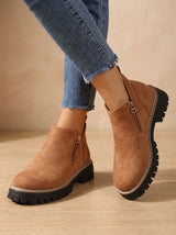 Frieda | Women's Orthopedic Ankle Boots with Decorative Details and Side Zipper