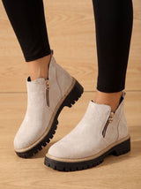 Frieda | Women's Orthopedic Ankle Boots with Decorative Details and Side Zipper