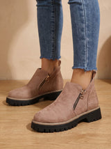 Frieda | Women's Orthopedic Ankle Boots with Decorative Details and Side Zipper