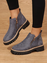 Frieda | Women's Orthopedic Ankle Boots with Decorative Details and Side Zipper